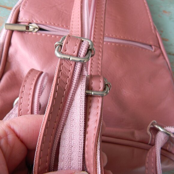 MADE IN ITALY PINK GENUINE LEATHER UNIQUE ARTISAN SMALL BACKPACK BAG MODERN main image 4